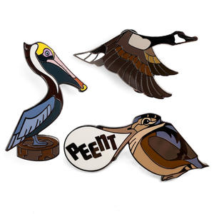 Custom Metal Ambachten Schattige Vogels Broche Slikken Uil Duif Kraai Badge Sky Dier Emaille Pin Accessoire - Product Image 6