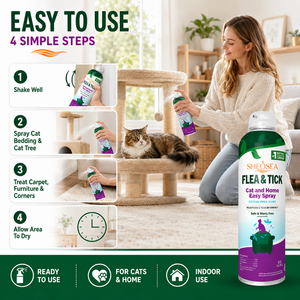 Spray anti-puces et tiques facile d'emploi pour chats, chiens, lapins, chevaux, parfum frais et doux, traitement naturel pour animaux de compagnie, tue les puces et tiques, sans danger pour la literie et les canapés - Product Image 6