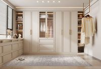 Armoire intégrée moderne avec coiffeuse intégrée, dressing sur mesure pour chambre à coucher