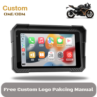 BQCC 5" Autoradio Carplay Multimédia pour Moto IP67 BT Mirrorlink Stéréo DVR Audio Auto MP5 Écran Tactile Type-C TF