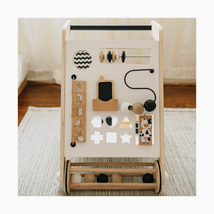 הליכון תינוקות מעץ איכותי ועמיד במיוחד, בעל פונקציות התפתחותיות חושיות, מהירות מתכווננת, לתינוקות רכים - Product Image 2