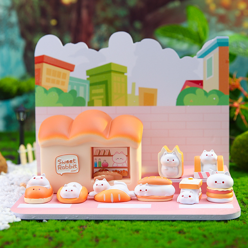 -4 figurines Bread Cat + pot d'argent