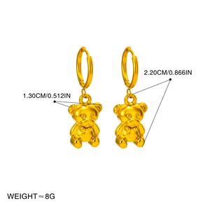 Ensemble de bijoux pendentif petit <span class=keywords><strong>ours</strong></span> plaqué or 18 carats - Pendentif, boucles <span class=keywords><strong>d</strong></span>'oreilles <span class=keywords><strong>et</strong></span> collier en acier inoxydable, édition anniversaire - Product Image 6