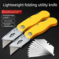 Couteau utilitaire multifonction en acier inoxydable, bouton poussoir, OEM, léger, pliable, durable, industriel, pour le bricolage, le papier peint, la papeterie