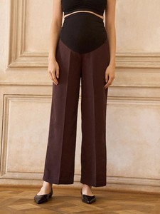 Leggings de <span class=keywords><strong>yoga</strong></span> pour femmes enceintes, taille haute, coupe ample, respirants, en Spandex/Polyester, couleur marron chocolat foncé - Product Image 5