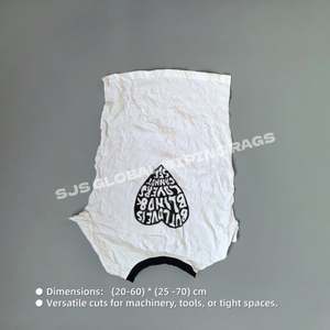 Chiffons de nettoyage en coton blanc imprimés pour équipement industriel, à pouvoir d'essuyage exceptionnel - Product Image 3