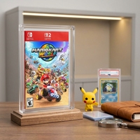 Boîte de présentation en acrylique personnalisée 5+8 mm pour boîte de jeu PS5 PS4 PS3 avec couvercle magnétique N52 et protection UV à 99 % pour collection de jeux rétro