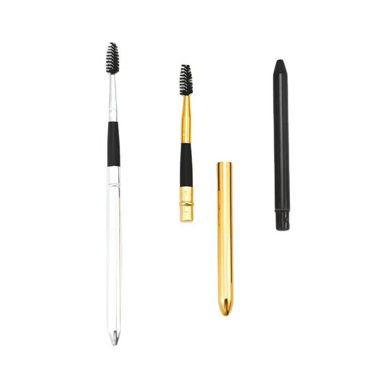 Custom Logo Mini Travel Cosmetic Makeup Brushes Make Up Private Label Retractable Eyebrow Mascara Eyelash Spoolie Brush