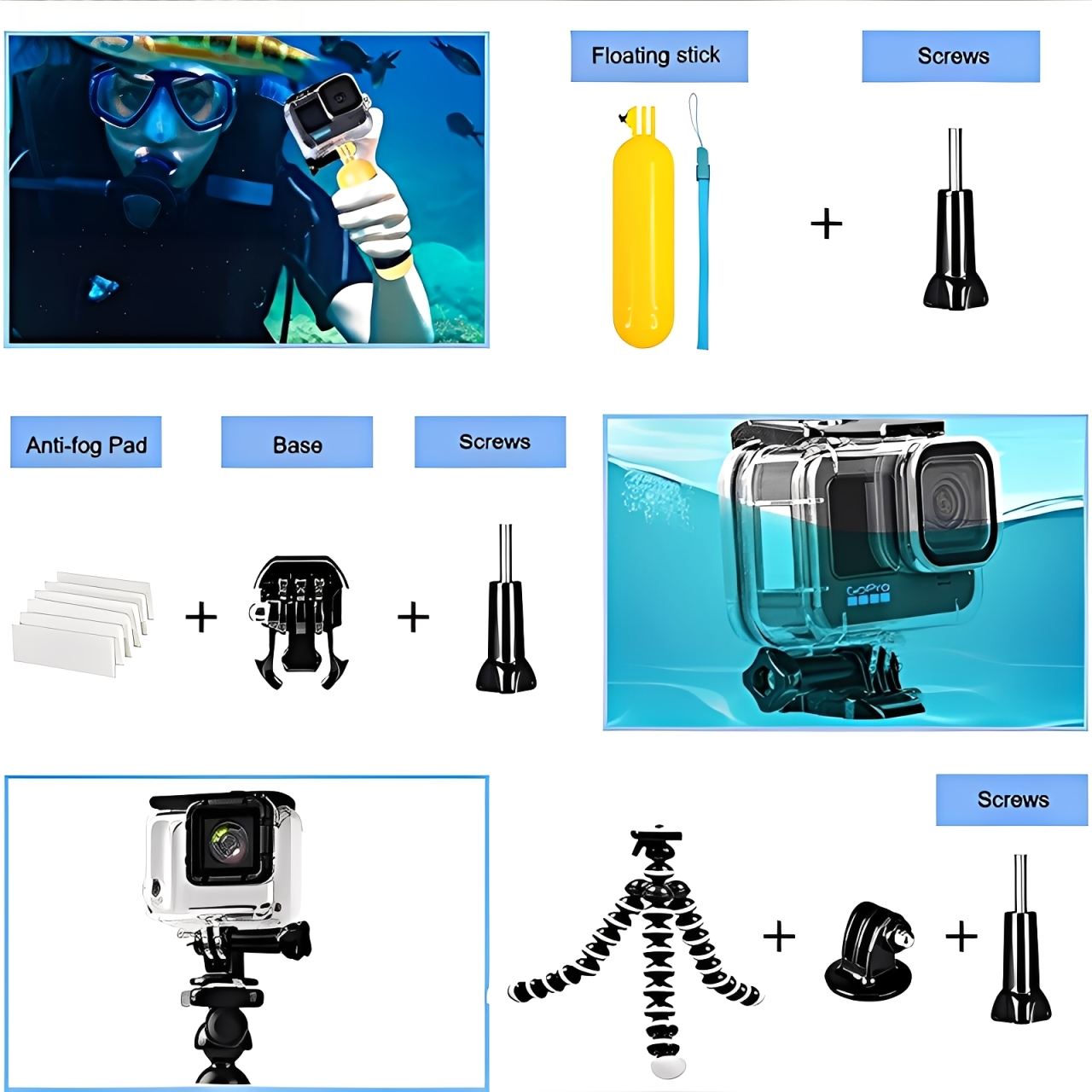 40 in 1 Self Stick Bike Mount Chest Strap Adapter Sports Action Camera Accessory Kit for GoPro 13 12 11 10 9 DJI Insta360 X5