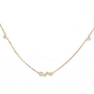 Collar de Hoja de Olivo Geométrico Minimalista con Circonita, Chapado en Oro de 18k y Rodio, de Latón, para Mujer, Venta al por Mayor de Gemnel - Product Image 1