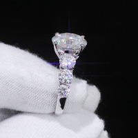 Bijoux Nais Moissanite, luxe, six griffes, 5 carats, VVS1, moissanite, anneaux en argent S925, bijoux en argent pour femmes
