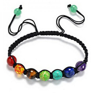 8mm natürliche Edelstein perlen Sieben Chakra geflochtene Armreifen Vulkan Lava 7 Chakra Heils tein Perlen Armband für Frauen Männer - Product Image 5