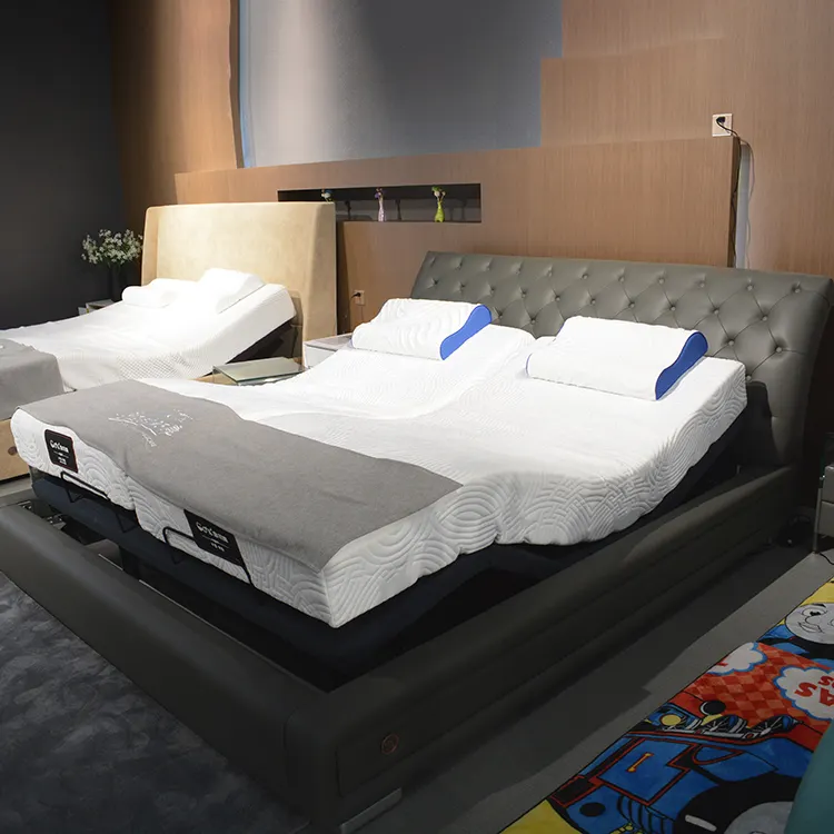 Tamanho king dividido da cama de energia inteligente dobrável cama elétrica cama ajustável