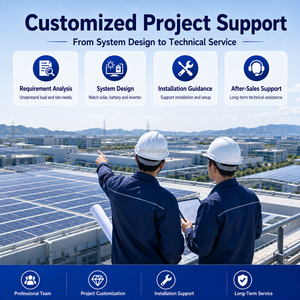 Sistema Solar Comercial Fuera de la Red de 100kw 200kw 300kw 500kw con Almacenamiento de Batería para Fábricas y Proyectos Remotos, Flexible - Product Image 6