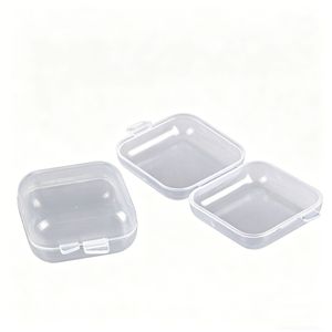 Transparent Square <b>Plastic</b> Storage <b>Box</b> For Jewelry Earring Accessories PP Material With Lid 20mm High Capacity 0-100ml - Product Image 4