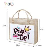 Sac de courses vierge en toile TC 380g avec poignée pour impression par transfert thermique DIY