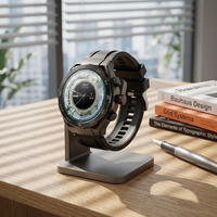 Reloj Inteligente Personalizado OEM para Hombre, Correa de Goma Negra, AMOLED, Frecuencia Cardíaca, Presión Arterial, SpO2, Personalización de Logotipo, Regalo Empresarial, 4 Días de Batería