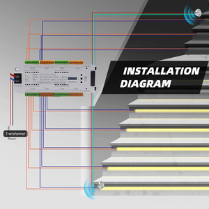 32 passo pir sen sor + luz solar controlador de luz escadas, controlador de escada inteligente, escada, luzes de controle