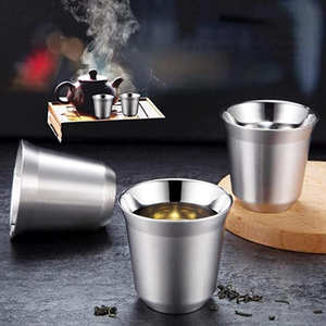 Venta al por Mayor de Vasos de Vidrio Mini de Doble Pared de Acero Inoxidable T306, Copas para Beber Vino, Vasos Pequeños para Cócteles para el Hogar, Cocina y Bar - Product Image 5