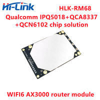 Nouveau Module de routeur sans fil Hi-Link WiFi6 HLK-RM68 double bande 2.4G/5.8G Gigabit AX3000 IPQ5018 + QCA8337 + QCN6102 RAM 256M Flash 128M