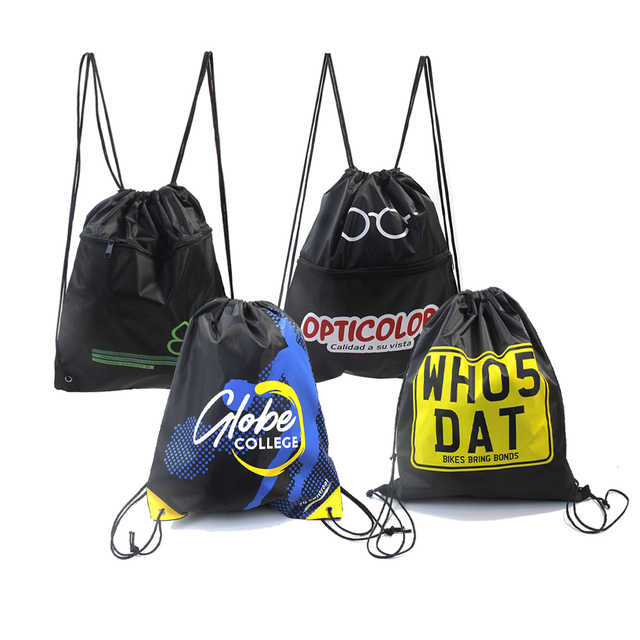 Nylon Polyester Drawstring Backpack Bags Gym Traveling Sports Fitness Bag Drawstring Nylon Bag Waterproof