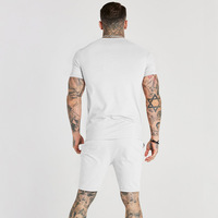 Vente en gros Nouvel arrivage Personnalisé 100% Polyester Tshirt Blanc Décontracté Costumes Marque Privée T-shirt Shorts 2 Pièces Ensemble Hommes Shorts Ensembles