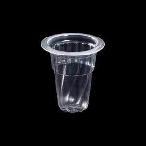 Commercio all'ingrosso di diametro Phi 30mm monouso PP trasparente inclinato lineare testurizzato bicchieri di plastica per la confezione di budino di gelatina