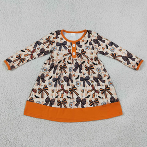 Ensemble pyjama à carreaux pour filles, robe à manches longues et pantalon, vêtements de nuit confortables, ensemble de vêtements orange - Product Image 4