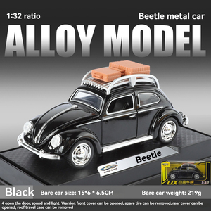 Diecast Car Model 1:32 VINTAGE Old Beetle con sonido y luz Adorno de retroceso Decorar Recoger Metal Car Model Toys - Product Image 5