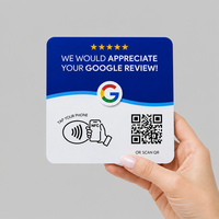 Support NFC personnalisé pour avis Google, plaque d'affichage en acrylique avec code QR pour réseaux sociaux, carte de contact de bureau pour restaurants et commerces