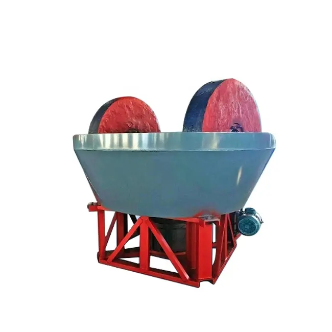 China produce gold ore equipment gold production line primary machine wet pan mill grinding machine with large capacity