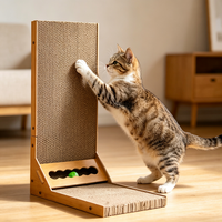 Arbre à chat moderne de luxe en carton ondulé, hauteur 60 cm, montage facile, design mignon, emballage en carton