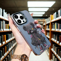 Coque de téléphone portable en TPU motif Ours Violent Coloré, antichoc et anti-traces de doigts, couleur argentée, pour iPhone 17/16/15 14 Plus/13/12 11 Pro