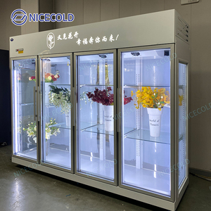 ตู้แช่ดอกไม้สดแบบกำหนดเอง 5 ประตู สีดำ สำหรับร้านดอกไม้ ตู้แช่ดอกไม้เชิงพาณิชย์ FR สำหรับร้านดอกไม้ ความชื้นสูง - Product Image 4