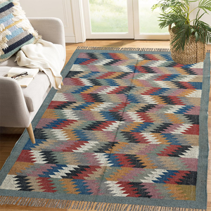 Alfombra tejida a mano de yute Kilim Dhurrie, alfombra de yute de lana de 4x6 pies, Alfombra de Interior para exteriores, sala de estar, comedor, alfombras de la mejor calidad - Product Image 1