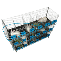 Cage d'élevage de lapins robuste galvanisée avec nichoir amovible pour usage agricole