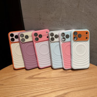 Coque de protection en TPU liquide effet peau ondulée avec blocs de couleur, compatible avec iPhone 18 Pro Max