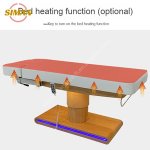 Cama de Belleza Eléctrica Siman, Camilla de Masaje, Cama Facial, 3 Motores, Blanca Moderna, Opcional con Colcha de Algodón, Soporte para Colgar, Luz LED, para Hotel - Product Image 4