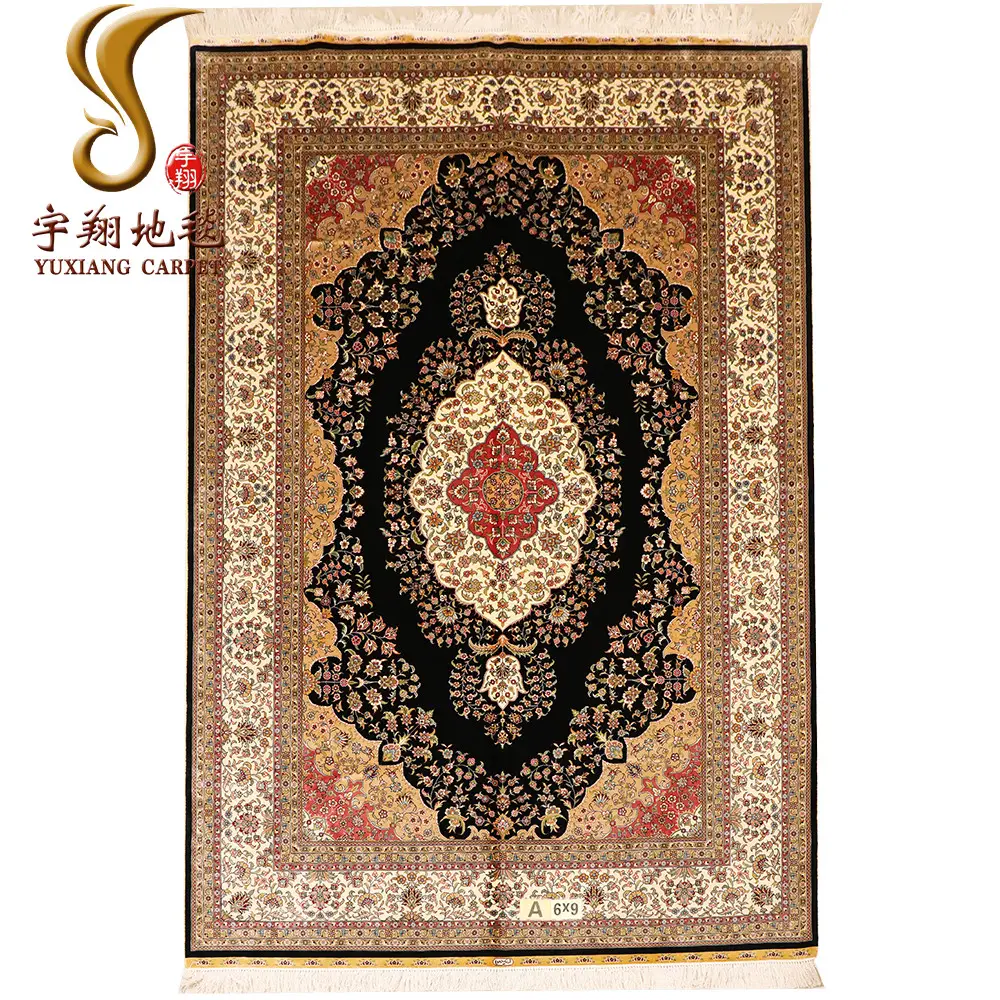 Yuxiang 6x9 pieds tapis en soie fait à la main salon de luxe tapis persan