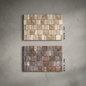 Carreaux muraux en céramique brillante gris pierre 12x18 300x450mm Effet goutte de pluie 3D pour la conception moderne des extérieurs et des façades - Product Image 1