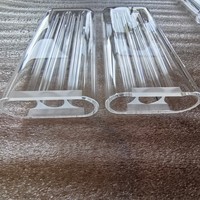 Verre de quartz de haute pureté à triple orifice, courbé en U, pour cavité de concentration laser, haute transmission UV, application laser médicale