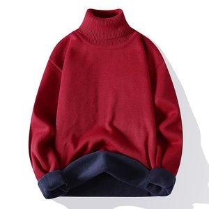 <span class=keywords><strong>Pull</strong></span> d'automne-hiver pour homme, col roulé uni, style européen et américain, décontracté, manches longues, pour adolescents - Product Image 4