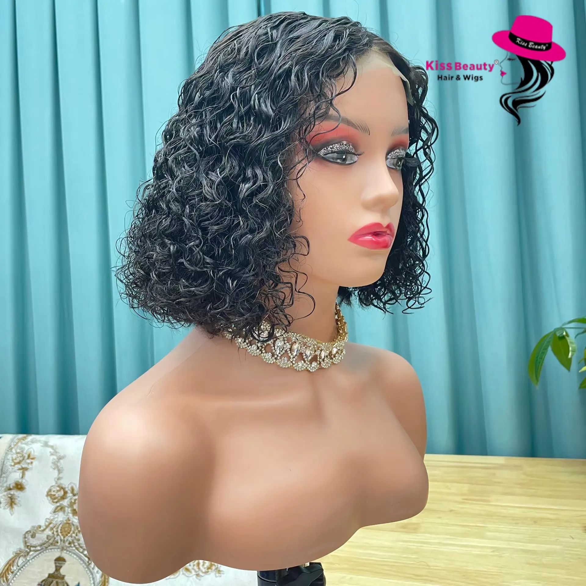 Natural Bob Short Human Hair Wigs Brazilian Virgin Weave And Curly Wig Transparent Lace Closure Bob Wig