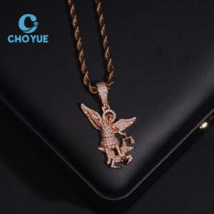 Colgantes de Plata de Ley 925 de Alta Calidad con Corona de Moissanita Puntiaguda de Jesús, Joyería Hip Hop Iced Out Unisex con Certificado GRA - Product Image 3