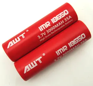 3,7 batería de iones de litio de OEM AWT de alta capacidad IMR 18650 Liion baterías de litio recargable de 3600mah