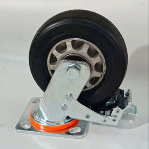 Rueda Giratoria de Goma de Alta Resistencia de 4, 5, 6 y 8 Pulgadas con Soporte y Placa de Acero para Carrito, Precio de Fábrica - Product Image 1