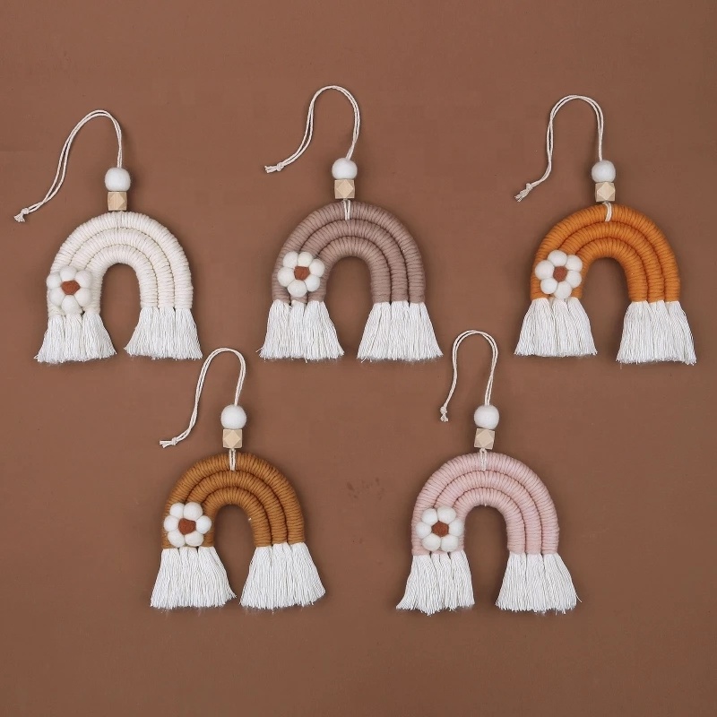 Ручная работа, макраме, радуга, Настенный декор, скандинавский стиль, «сделай сам», веревка, плетеная Маргаритка, Радуга для детской комнаты, декор для детской комнаты