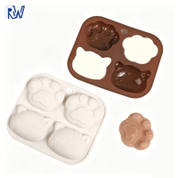 Moule en silicone en forme de patte de chat, antiadhésif, facile à démouler, outil de pâtisserie maison DIY