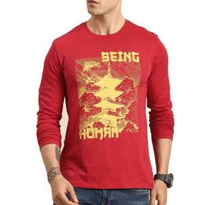 Versatile Full Sleeve Knitted <b>T</b>-<b>Shirt</b> for <b>Men</b> Custom Print 100% Cotton Breathable Quick Dry Eco-Friendly Casual Everyday Wear - Product Image 3