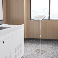Soporte de podio acrílico con base de metal de fácil montaje, atriles y púlpitos modernos ajustables para el discurso de la Iglesia en el aula